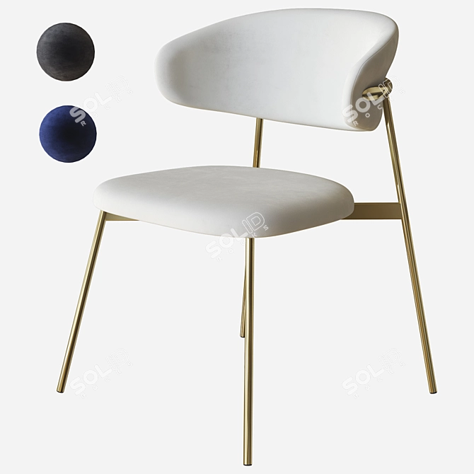 Sleek Oleandro Chair by Calligaris 3D model image 1