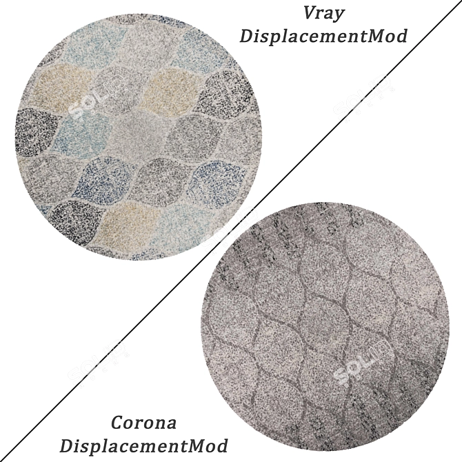 Round Carpets Set - Versatile and Detailed 3D model image 2