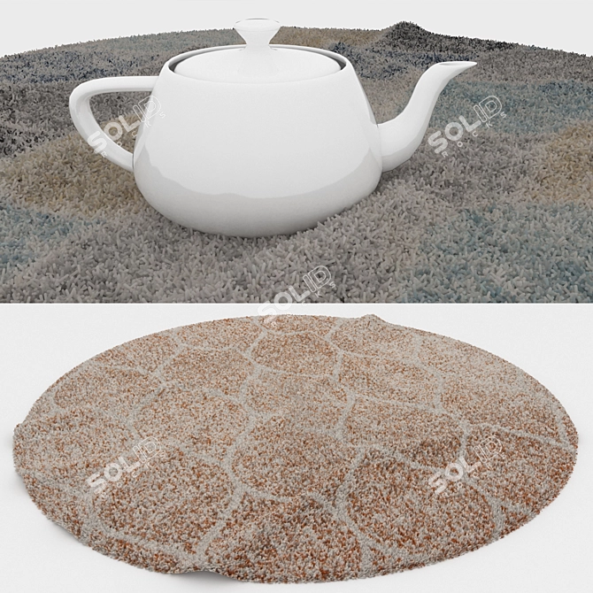 Round Carpets Set - Versatile and Detailed 3D model image 3