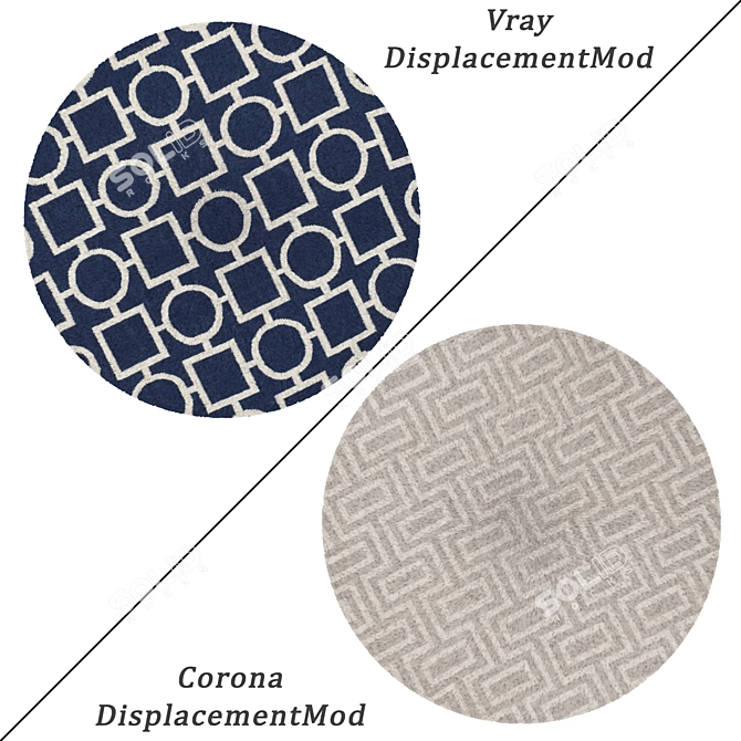 Versatile Round Carpets Set 3D model image 2