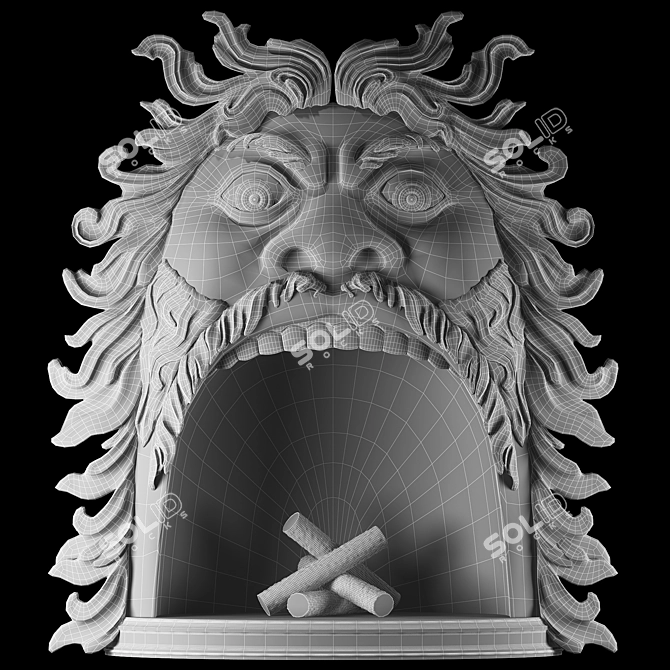 Eternal Flames: Poseidon Fireplace 3D model image 2