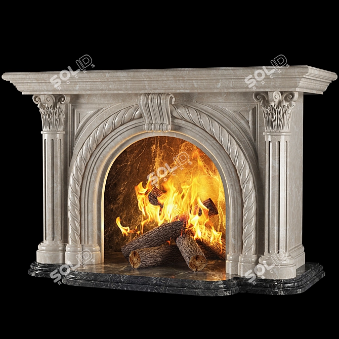 Elegant Venice Fireplace 3D model image 1