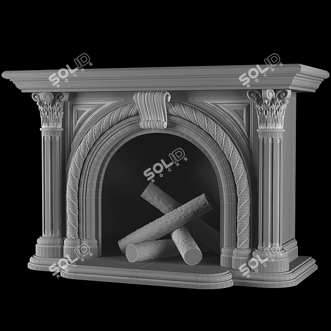 Elegant Venice Fireplace 3D model image 2