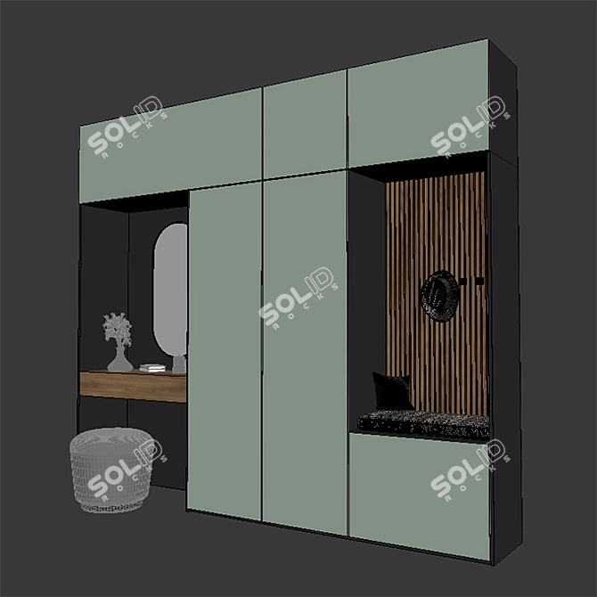 Elegant Hall Furniture Set 3D model image 3