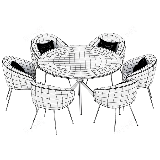 Sleek Deephouse Chair & Dining Table 3D model image 4