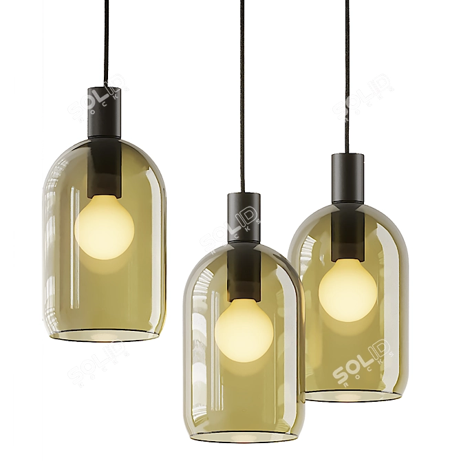 Sleek Bub Pendant: Chic Minneapolis Lighting 3D model image 2