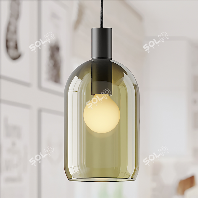 Sleek Bub Pendant: Chic Minneapolis Lighting 3D model image 3