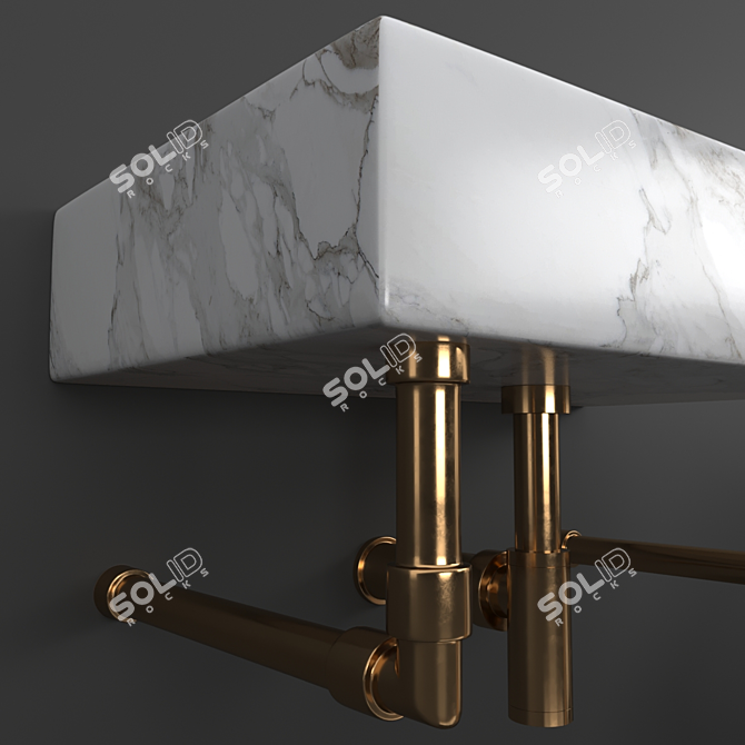 Modern Milano Wall-Mounted Sink 3D model image 8