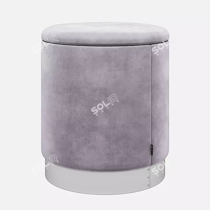 Silver Padded Oslo Stool 3D model image 1