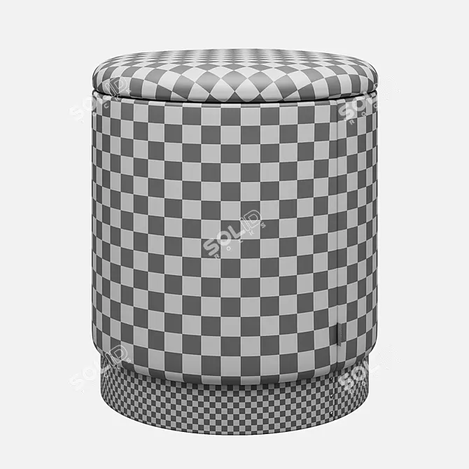 Silver Padded Oslo Stool 3D model image 3