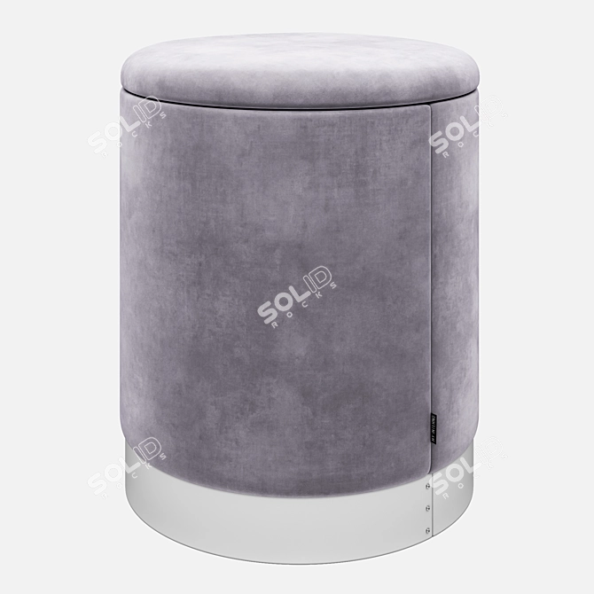 Silver Padded Oslo Stool 3D model image 4