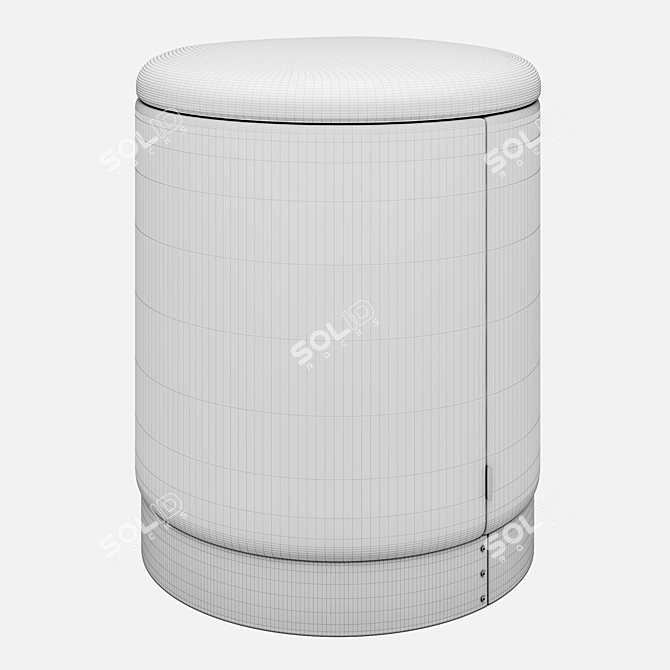 Silver Padded Oslo Stool 3D model image 7
