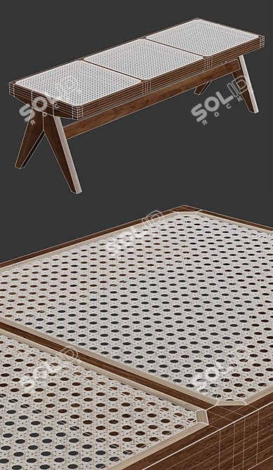 Modern Cassina 057 Civil Bench 3D model image 4