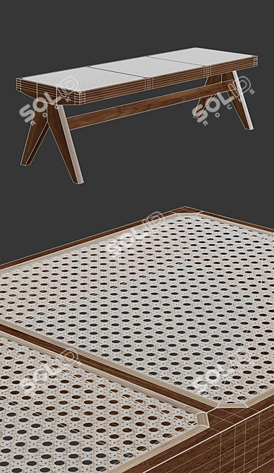 Modern Cassina 057 Civil Bench 3D model image 5