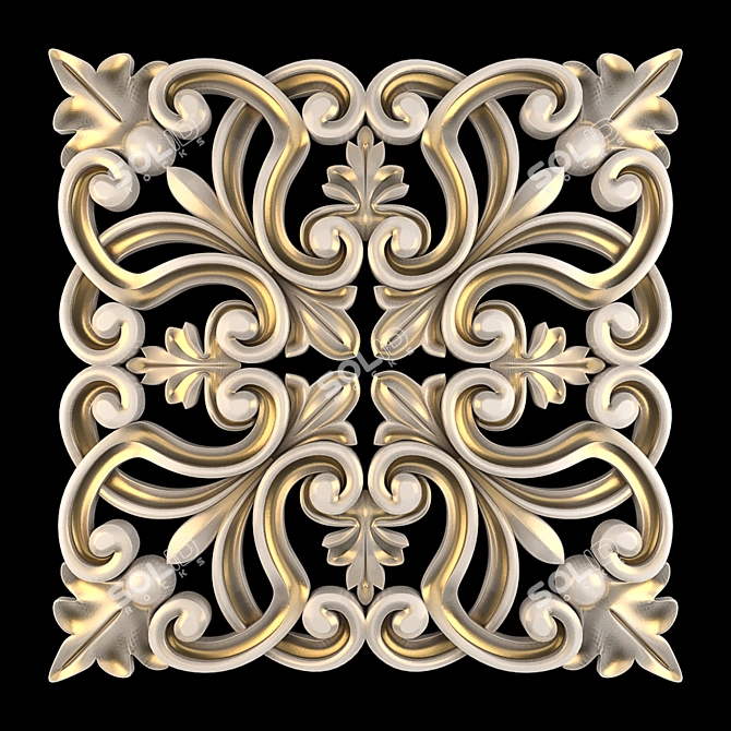 Elegant Rosette Wall Decor 3D model image 3