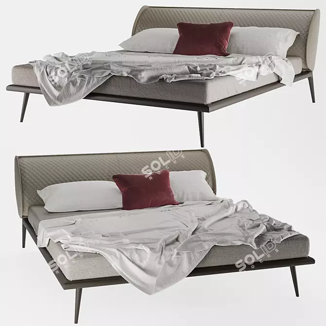 Luxury Ayrton Bed by Cattelan 3D model image 1