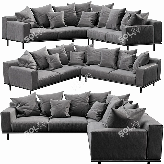 Sleek Meridiani KUOIO Sectional 3D model image 2