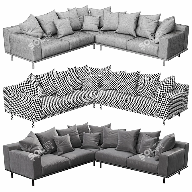 Sleek Meridiani KUOIO Sectional 3D model image 3