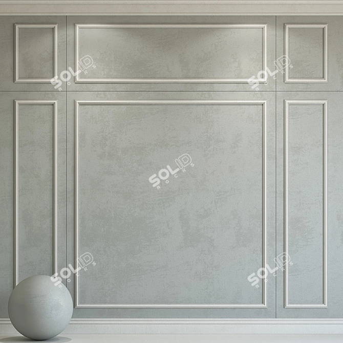 Elegant Plaster with Moldings 3D model image 1