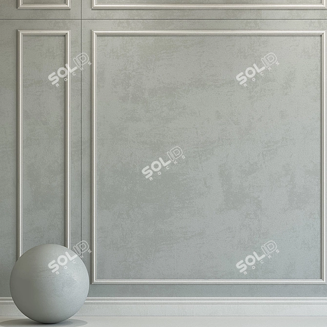 Elegant Plaster with Moldings 3D model image 2