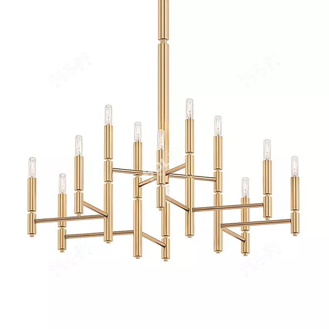 Elegant Barrett 15-Light Chandelier 3D model image 1