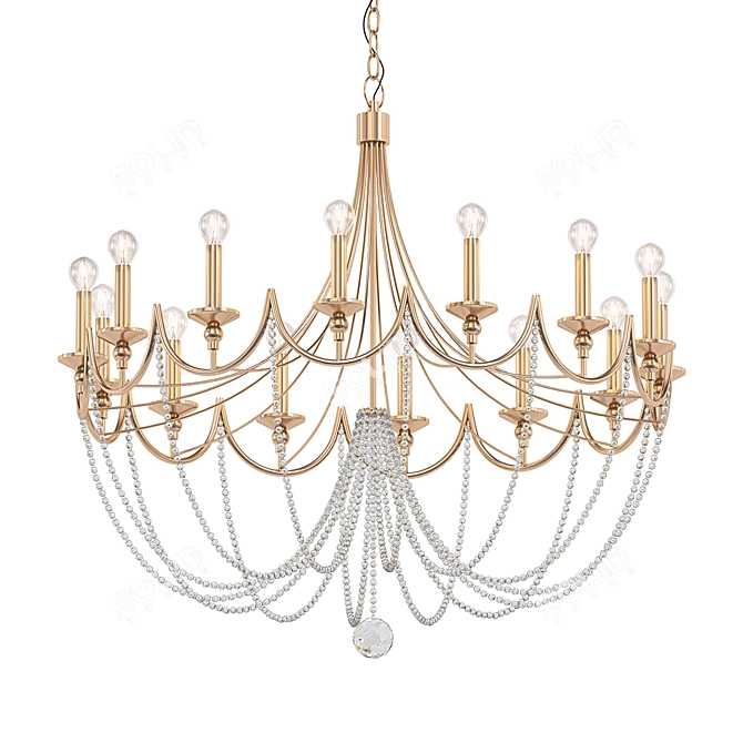 Elegant Sandra 12-Light Chandelier 3D model image 1