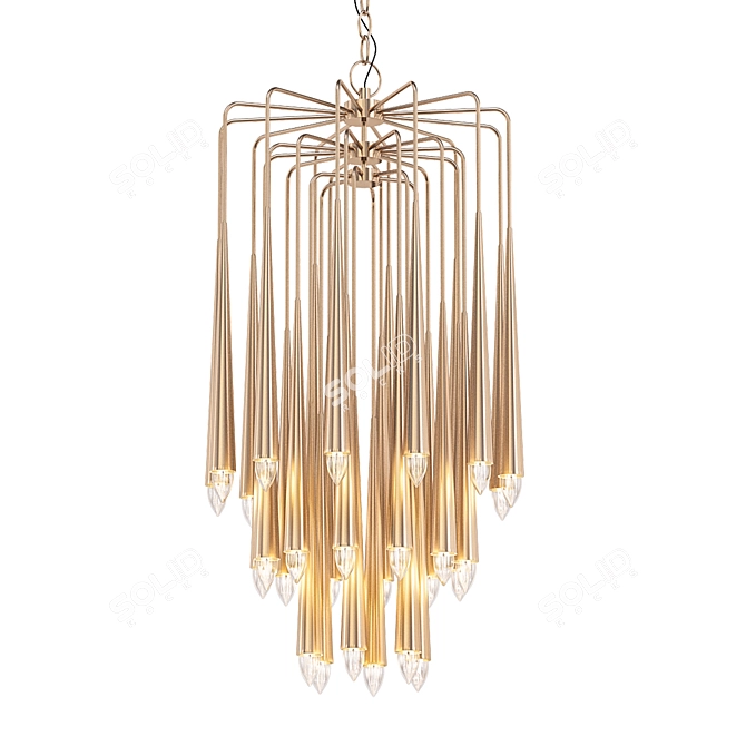 Elegant Tiered Chandelier: 23 Lights 3D model image 1