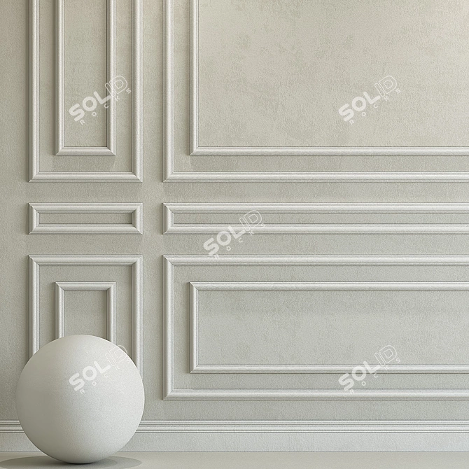 Elegant Molding Plaster: SW 7014 Eider White & SW 7029 Agreeable Gray 3D model image 2