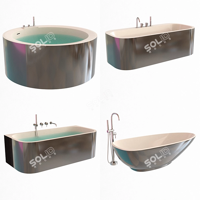 Luxury Rexa Design Bath Set 3D model image 1