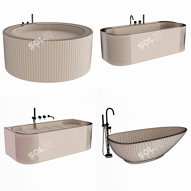 Luxury Rexa Design Bath Set 3D model image 5