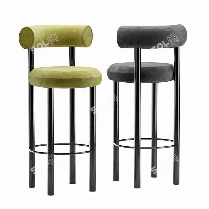 Luxury Tom Dixon Fat Bar Stool 3D model image 1