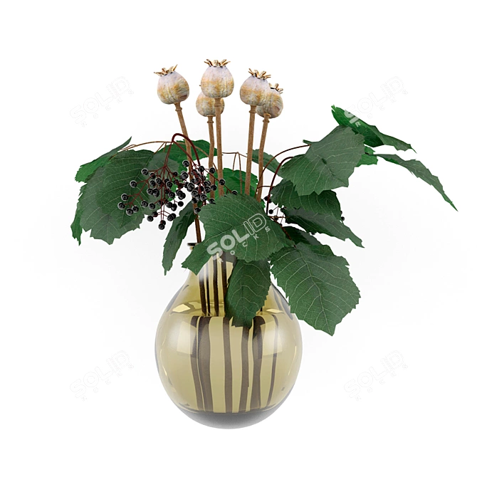 Cherry Blossom Poppy Bouquet 3D model image 1