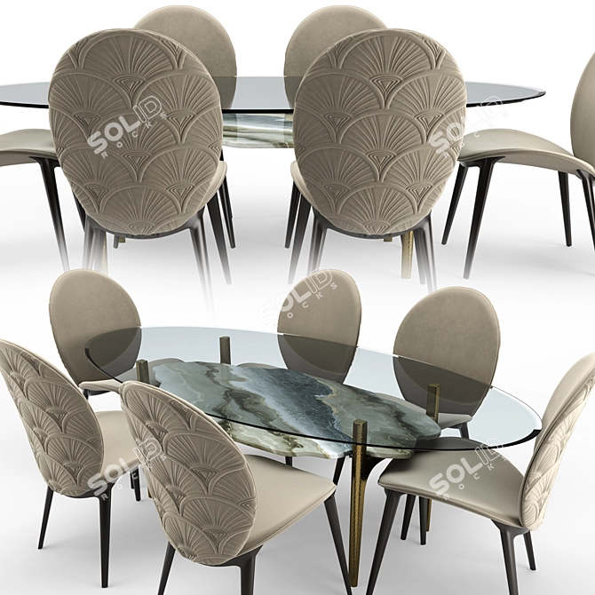 Arkady Dining Table: Organic Elegance 3D model image 4