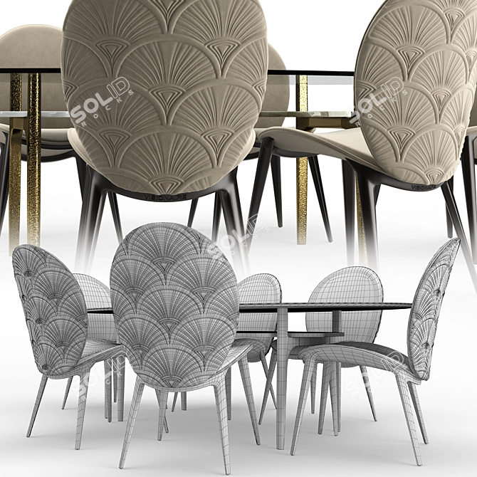 Arkady Dining Table: Organic Elegance 3D model image 5