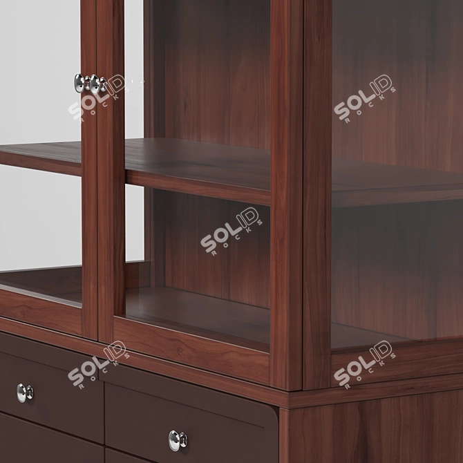 Title: Cube Sideboard, Natural Oak, Blue 3D model image 4