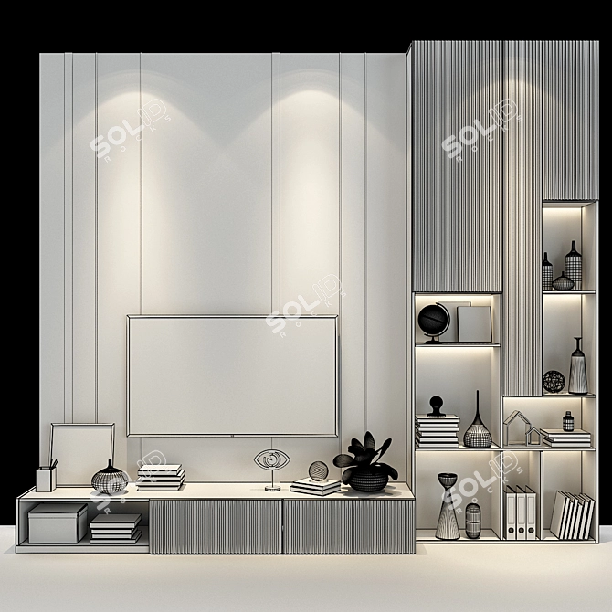 Elegant Storage Cabinet 3D model image 3