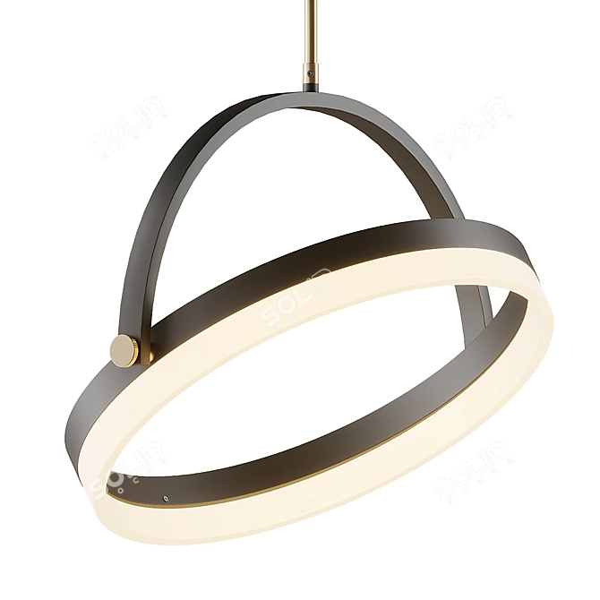 Modern Brushed Brass Pendant: Franz 3D model image 2