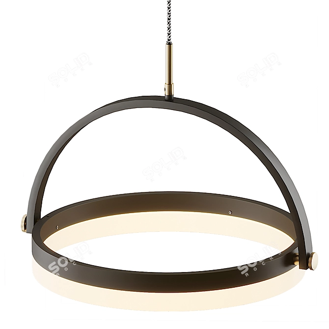 Modern Brushed Brass Pendant: Franz 3D model image 3