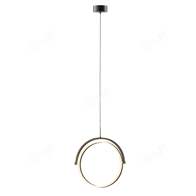 Modern Brushed Brass Pendant: Franz 3D model image 5