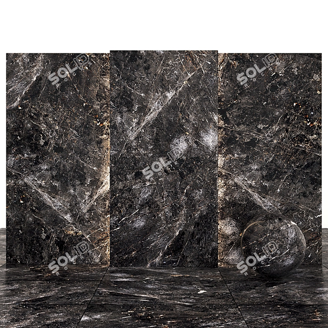 Elegant Africa Nero Marble: Texture, Size, & Compatibility 3D model image 2