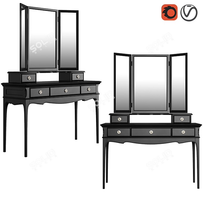 Venice Dressing Table - Elegant and Functional 3D model image 1