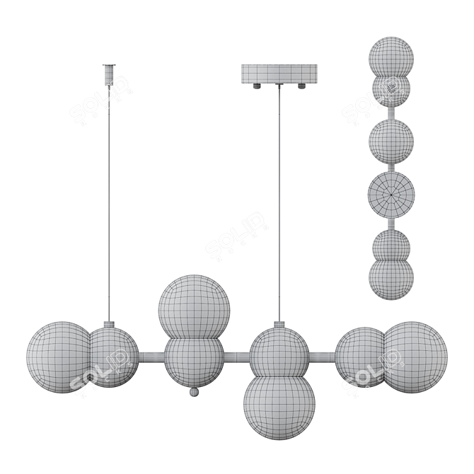 Scandinavian Style Lamp with Metal Rail - Lampatron MARICA 4 3D model image 3