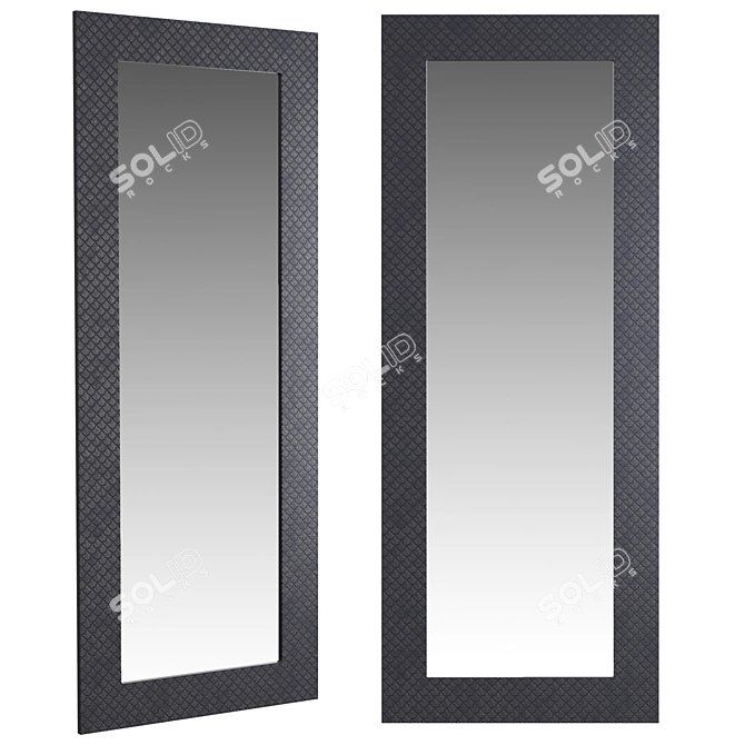 Graphite Rectangular Mirror 3D model image 1