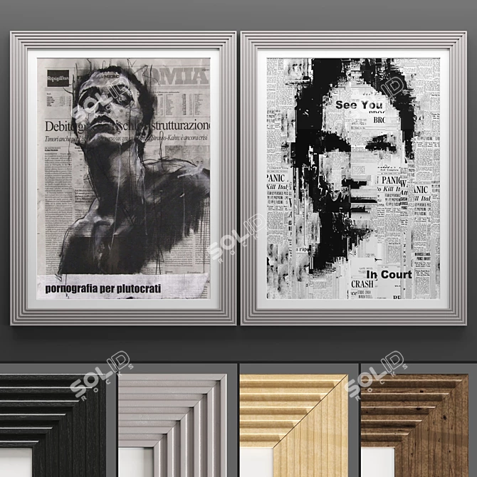 Elegant Art Frame Set 3D model image 1