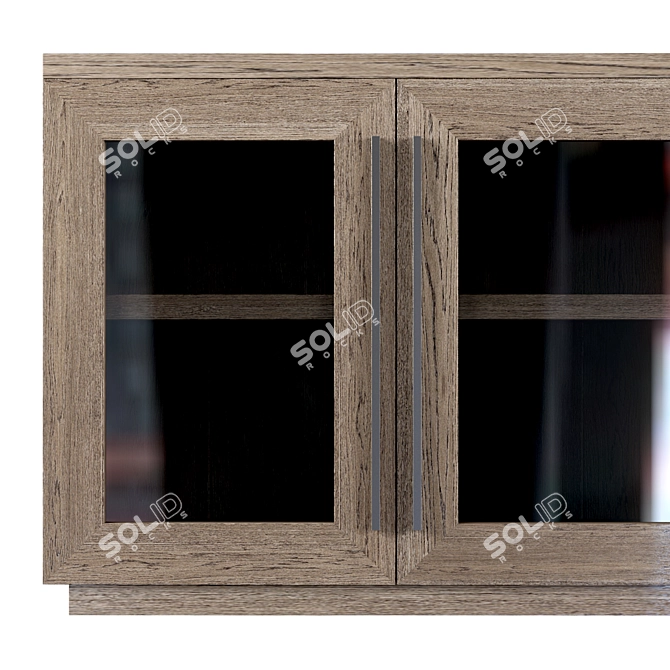 Sleek Glass 4-Door Sideboard 3D model image 2