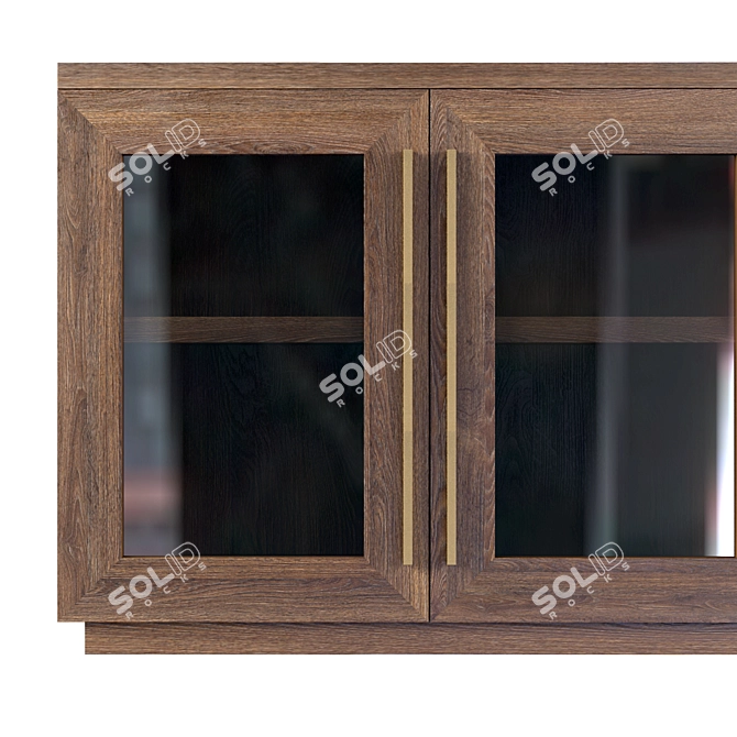 Sleek Glass 4-Door Sideboard 3D model image 4