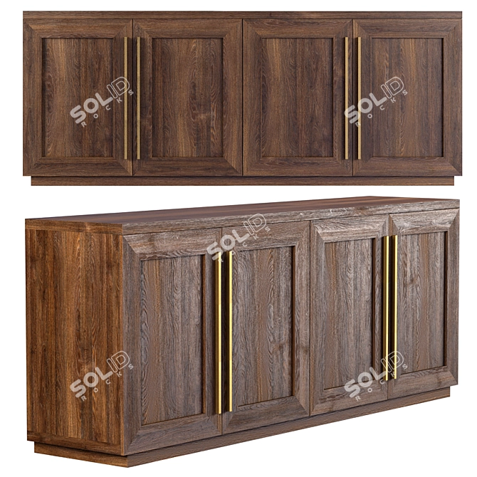  RH Modern Machinto 4-Door Sideboard 3D model image 3