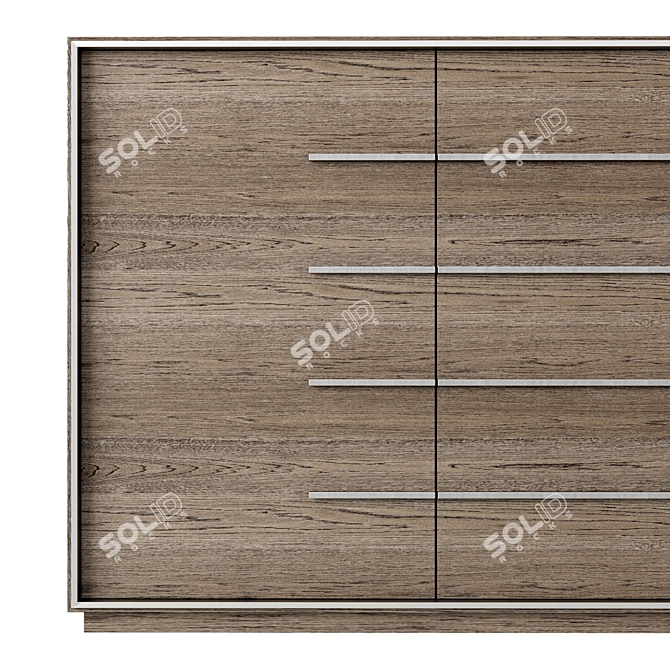 Modern Calvin Panel 4-Door Sideboard 3D model image 2