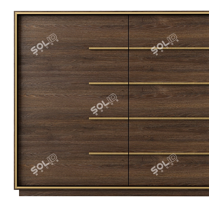 Modern Calvin Panel 4-Door Sideboard 3D model image 4