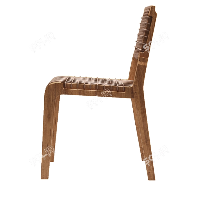 Unopiu Synthesis Teak Chair 3D model image 2